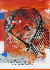 Semn by Petru Lucaci, acrilic pe pânză, offered May 2017