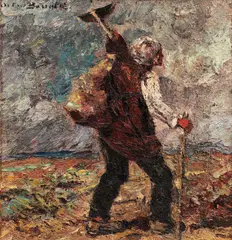 De la câmp by Octav Băncilă, ulei pe pânză, sold May 2017