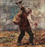 De la câmp by Octav Băncilă, ulei pe pânză, sold May 2017