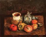 Natură statică cu legume by Adam Bălţatu, ulei pe carton, offered May 2017