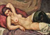 Nud în atelier by Camil Ressu, ulei pe carton, sold May 2017