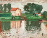 Lac în Bretania by Theodor Pallady, începutul anilor '20, ulei pe carton, sold May 2017