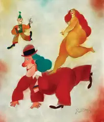 Carnaval by Harry Guttman, ulei pe PFL, offered May 2017