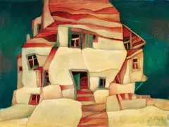 Casa artistului by Harry Guttman, ulei pe pânză, sold May 2017