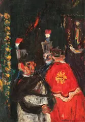 Bal mascat by Paul Ackerman, ulei pe pânză, sold May 2017