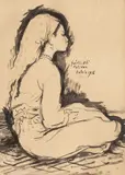 Nicolae Tonitza, Micuța tătăroaică (Gurli Ali Pelivan), 1936, tuș și laviu pe hârtie