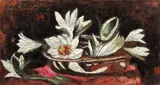 Flori de nufăr by Octav Băncilă, ulei pe pânză, sold Mar 2017