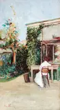 Theodor Aman, Lectură în grădină, 1875-1885, ulei pe lemn
