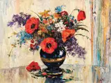 Flori de câmp by Rudolf Négely, ulei pe carton, sold Mar 2017
