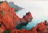 Côte d'Azur by Constantin Isachie Popescu, ulei pe carton, sold Mar 2017