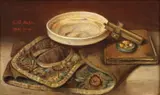 Constantin Daniel Stahi, Natură statică creștină, 1919, ulei pe pânză