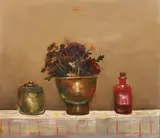 Ștefan Câlția, Natură statică cu flori uscate, 1986, ulei pe pânză