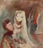 Mireasă şi licornă by Margareta Sterian, 1979, ulei pe placaj, offered Mar 2017