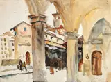 Ponte Vecchio by Rudolf Schweitzer–Cumpăna, 1939, acuarelă pe hârtie, sold Mar 2017