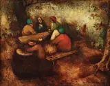 La taifas by Gheorghe Vrăneanțu, 1978, ulei pe pânză lipită pe placaj, offered Mar 2017