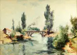 Peisaj de primăvară by Adam Bălţatu, ulei pe carton, offered Mar 2017