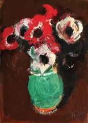 Anemone by Corneliu Baba, 1981, ulei pe pânză lipită pe carton, sold Mar 2017