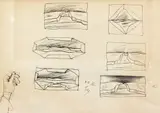 Florin Mitroi, Lanuri, 1983, peniţă pe hârtie lipită pe carton