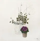 Violete by Constantin Piliuță, 1998, ulei pe PFL, sold Mar 2017
