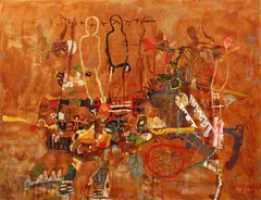Georgeta Năpăruș, Animal mitologic, 1990, ulei pe pânză