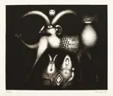 Jules Perahim, Composition surréaliste VII, 1977, litografie