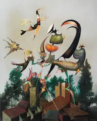 Jules Perahim, O stranie periferie, 1986, ulei pe pânză