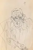 François Pamfil, Autoportret, 1999, peniţă pe hârtie
