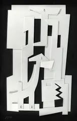 Collage by Marcel Janco, colaj metalic, sold Mar 2017