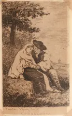 Consolaţia by Theodor Aman, acvaforte şi gravură cu acul, sold Feb 2017