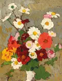 Margarete şi cârciumărese by Nicolae Tonitza, ulei pe carton, sold Feb 2017