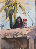 Samuel Mützner, Scenă din Alger, tempera pe hârtie