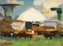 Francisc Șirato, La Moși, ulei pe carton