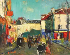 Place du Tertre by Francisc Gall, ulei pe lemn, sold Feb 2017