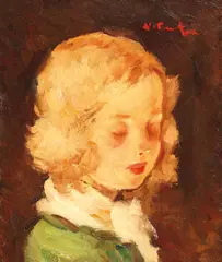 Nicolae Tonitza, Fetiță blondă, 1924, ulei pe carton