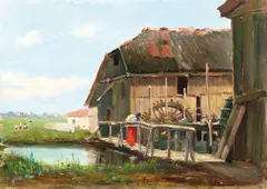 Tudor Vulcana, De la moară, 1925, ulei pe carton