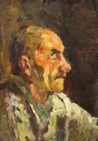 Țăran argeșean by Rudolf Schweitzer–Cumpăna, ulei pe carton, offered Feb 2017
