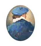 Costum albastru de bal by Nicolae Petrescu Mogoş, ulei pe carton, offered Feb 2017