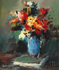 Nicolae Ambrozie, Flori de câmp, 2007, ulei pe placaj
