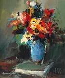 Nicolae Ambrozie, Flori de câmp, 2007, ulei pe placaj