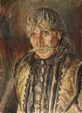 George Löwendal, Epitropul bisericii din Ostrița (Mihai Dubeț), 1944, ulei pe carton