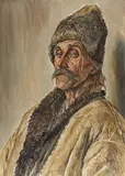George Löwendal, Portretul lui Ilie Iacoban, 1943, ulei pe carton