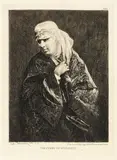 Cadână cu voal by Theodor Aman, acvaforte şi gravură cu acul, sold Feb 2017