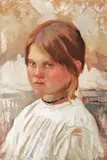 Inocență by Constantin Artachino, ulei pe carton, sold Feb 2017
