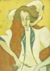 Pariziancă by Iosif Iser, 1907-1908, guașă pe hârtie lipită pe carton, sold Feb 2017