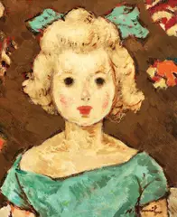 Nicolae Tonitza, Copil cu fundă verde, 1924-1925, ulei pe carton