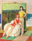 Anastase Demian, Surorile, pastel pe hârtie