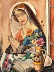 Ion Theodorescu-Sion, Madonă, 1929-1930, ulei pe carton lipit pe placaj