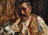 La cârciumă by Rudolf Schweitzer–Cumpăna, ulei pe carton, sold Feb 2017