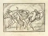 Camil Ressu, Naiade dansând, sfârșitul anilor '30, A. creion pe hârtie; B. creion şi tuş pe hârtie; C. creion şi tuş pe hârtie