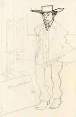 Samuel Mutzner by Camil Ressu, 1908, creion şi tuş pe hârtie, offered Feb 2017